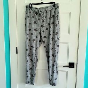 32 degrees heat pajamas bottoms w pockets sz large gray w dark gray stars